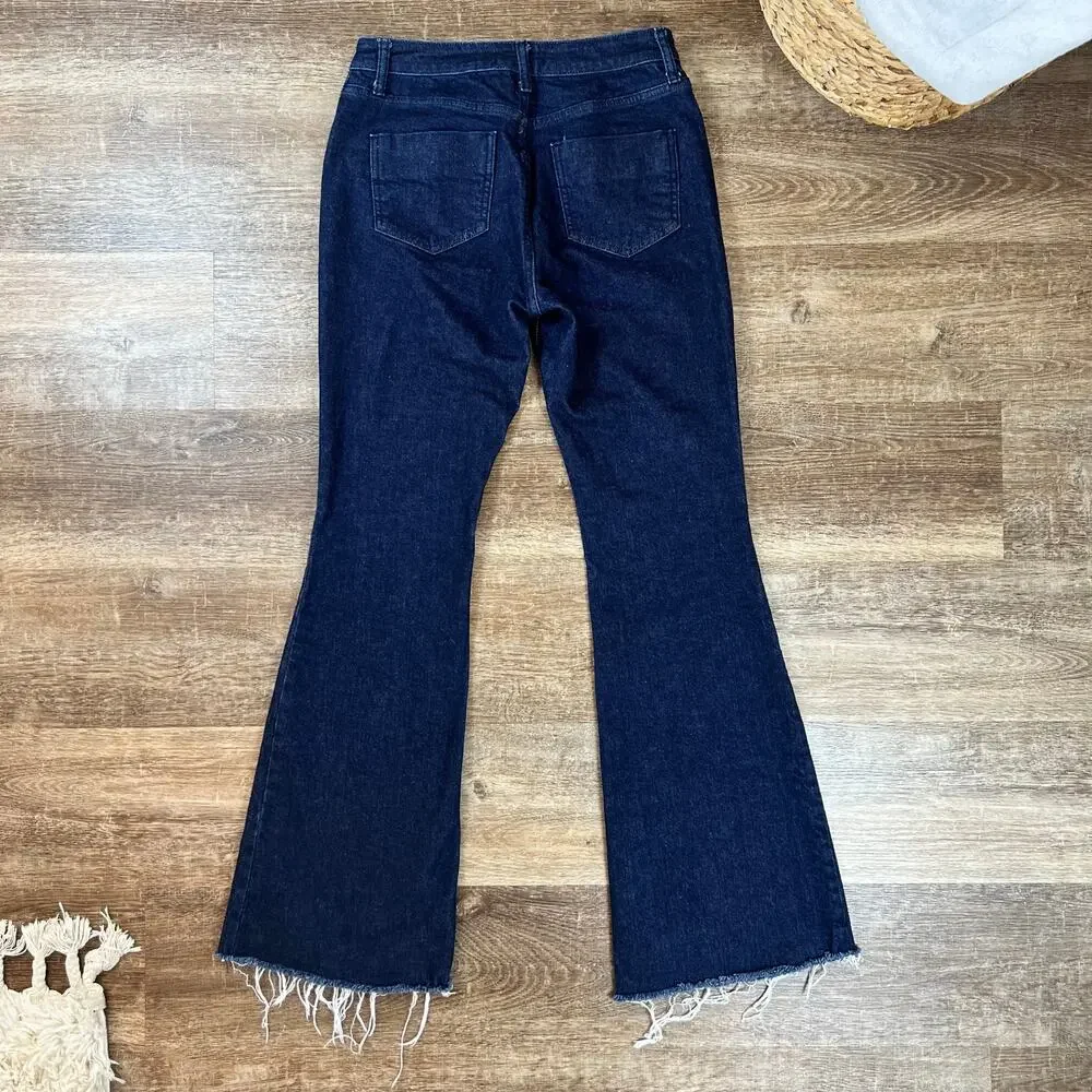 Antonio Melani NWOT dark wash flare raw hem jeans